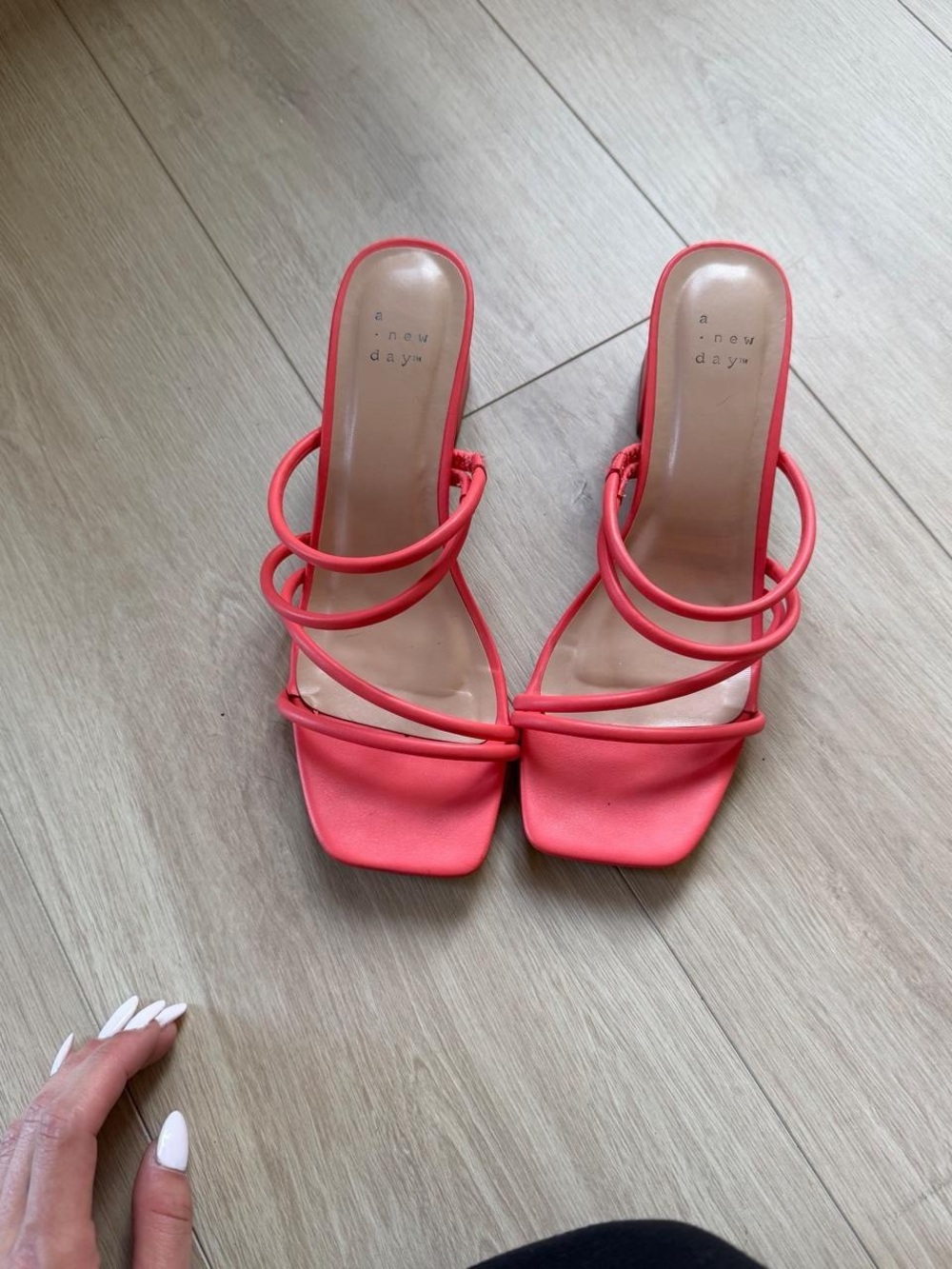 a new day Coral Multi-Strap Square-Toe Strappy Heels